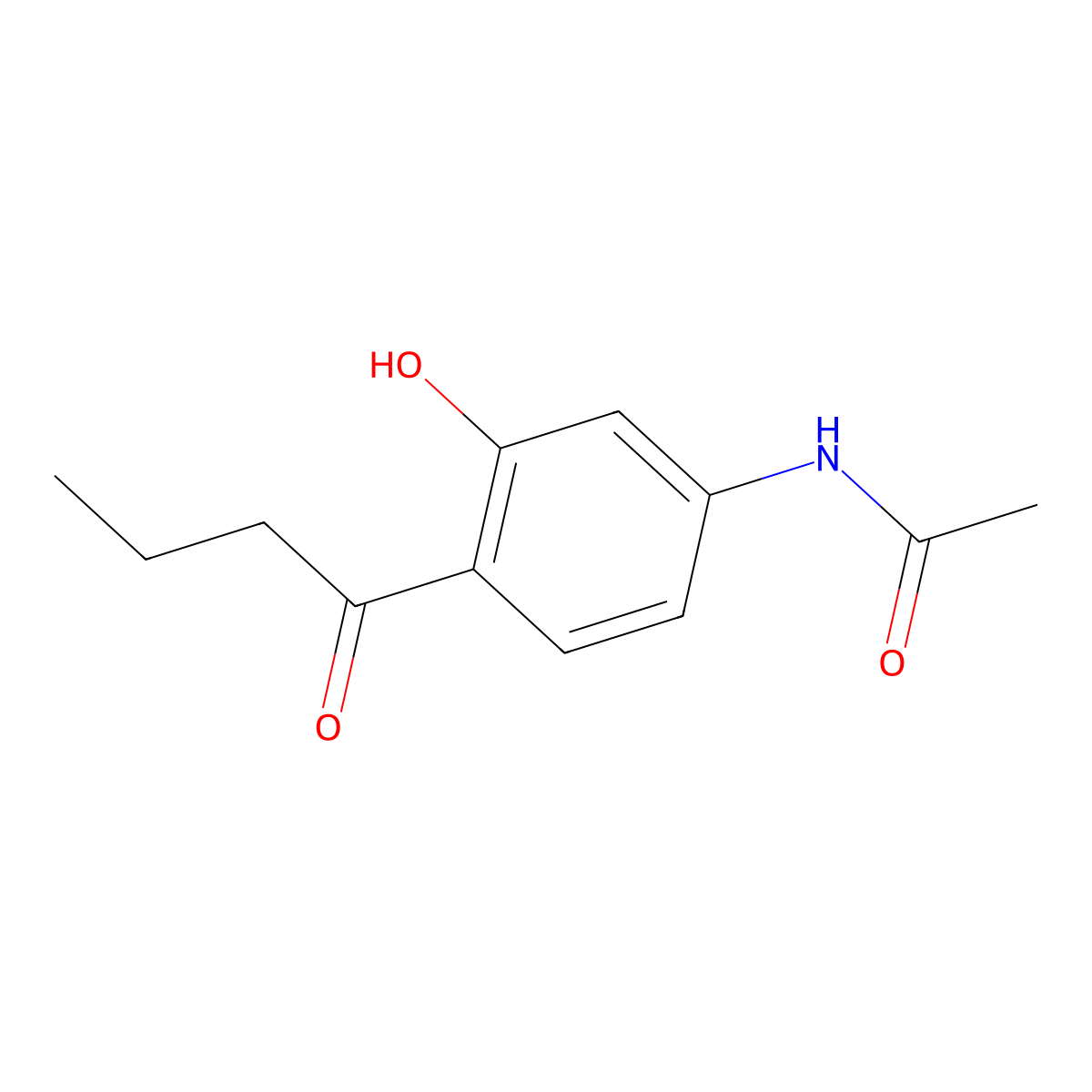 4'-Butyryl-3'-hydroxyacetanilide molecular structure, CAS 28583-62-2