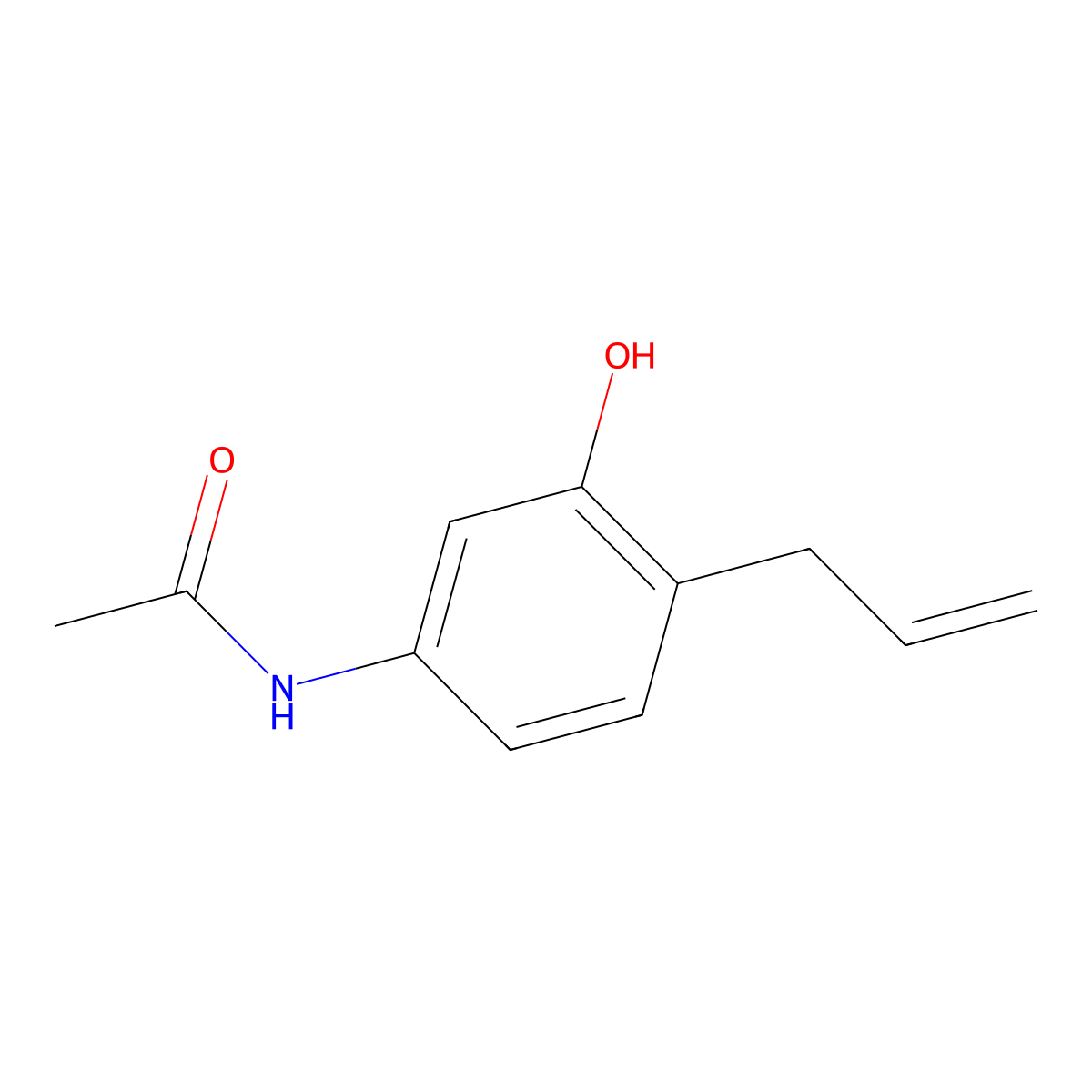 N-(4-allyl-3-hydroxyphenyl)acetamide molecular structure, CAS 28583-69-9