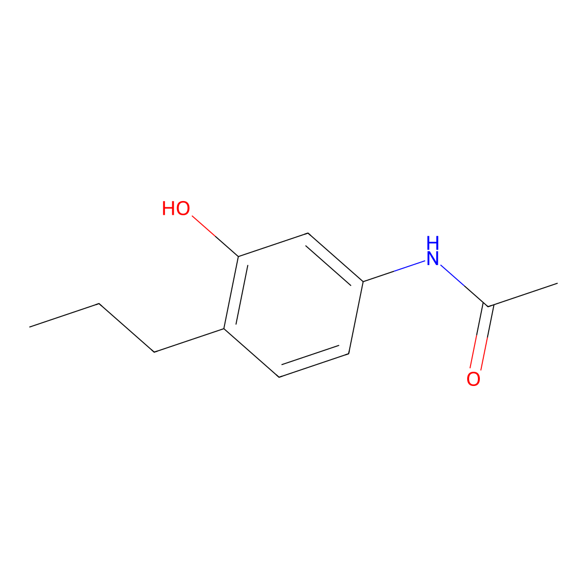 N-(3-hydroxy-4-propylphenyl)acetamide molecular structure, CAS 28583-72-4