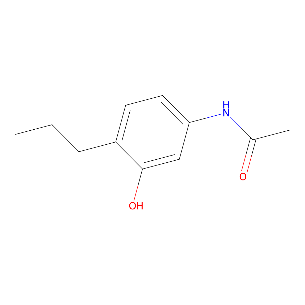 N-(3-hydroxy-4-propylphenyl)acetamide molecular structure, CAS 28583-72-4