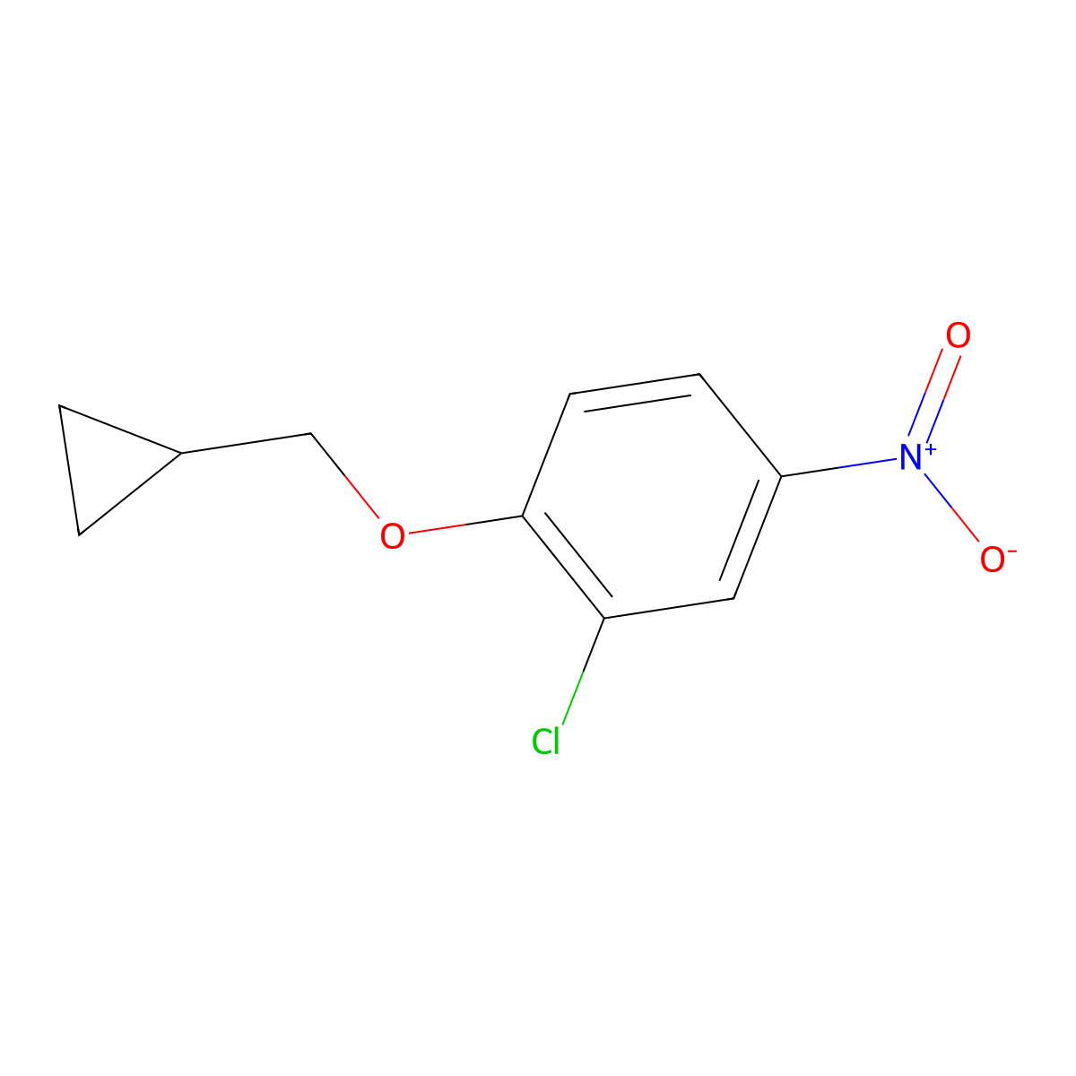 2-Chloro-1-(cyclopropylmethoxy)-4-nitro-benzene molecular structure, CAS 28583-83-7