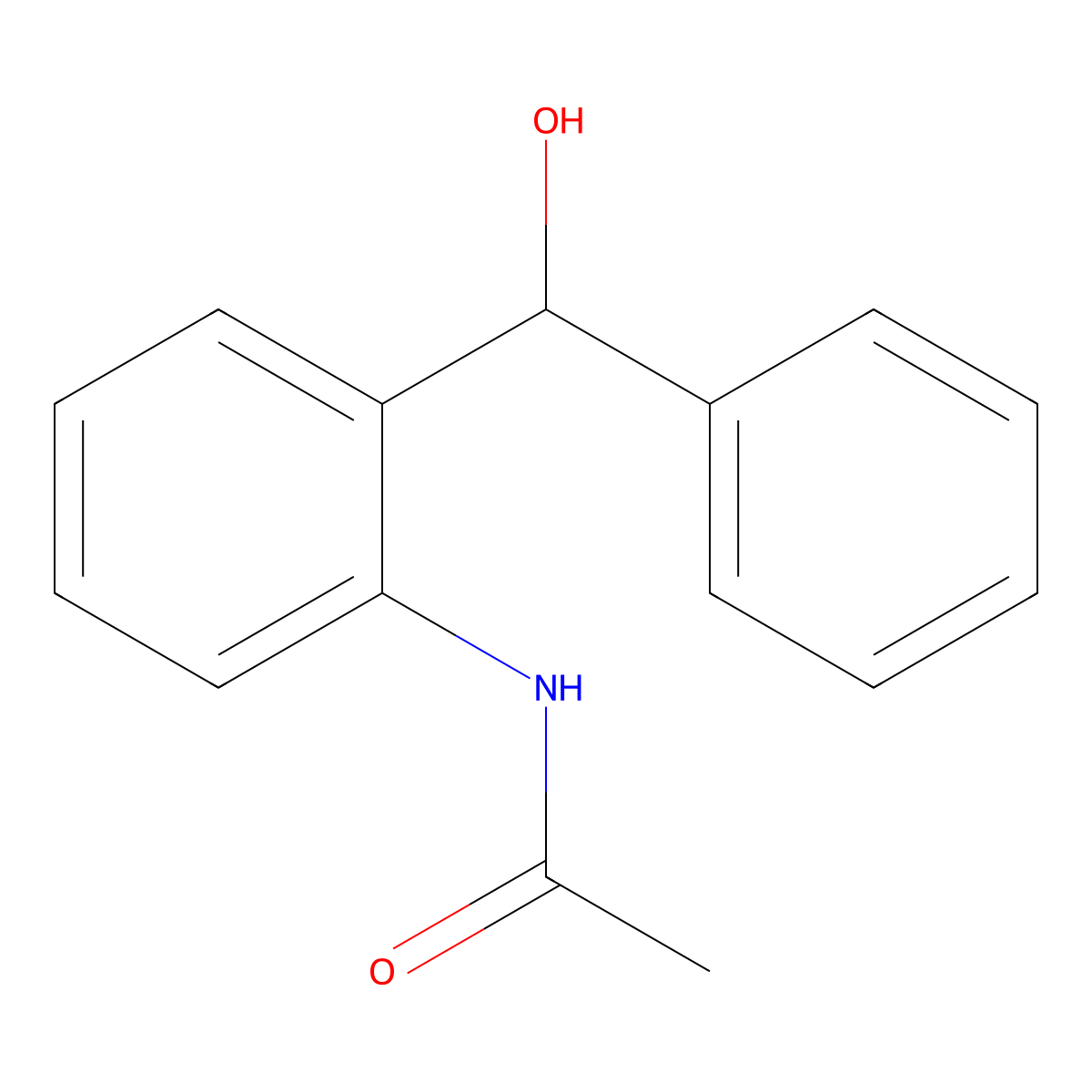 N-(2-[Hydroxy(phenyl)methyl]phenyl)acetamide molecular structure, CAS 28586-49-4