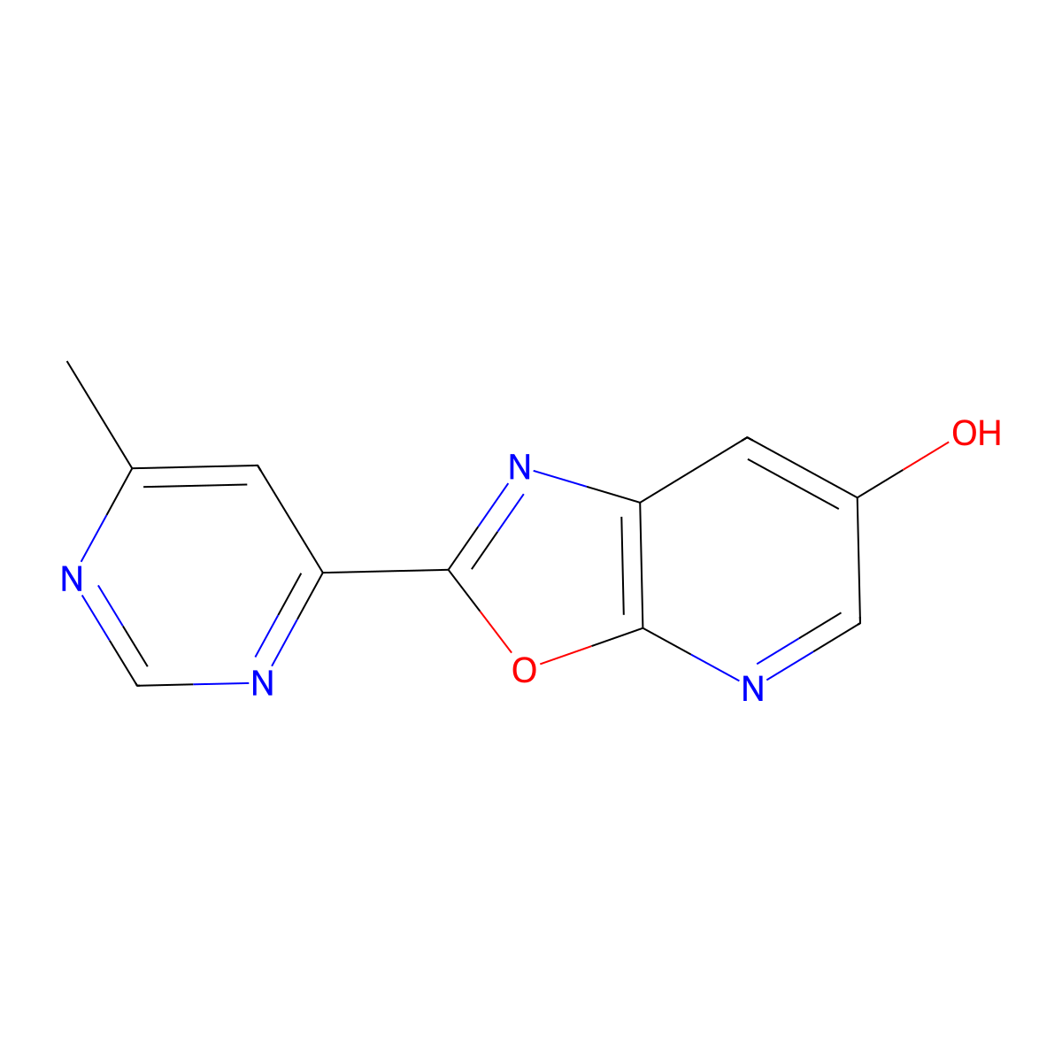 2-(6-Methylpyrimidin-4-yl)oxazolo[5,4-b]pyridin-6-ol molecular structure, CAS 2858648-03-8