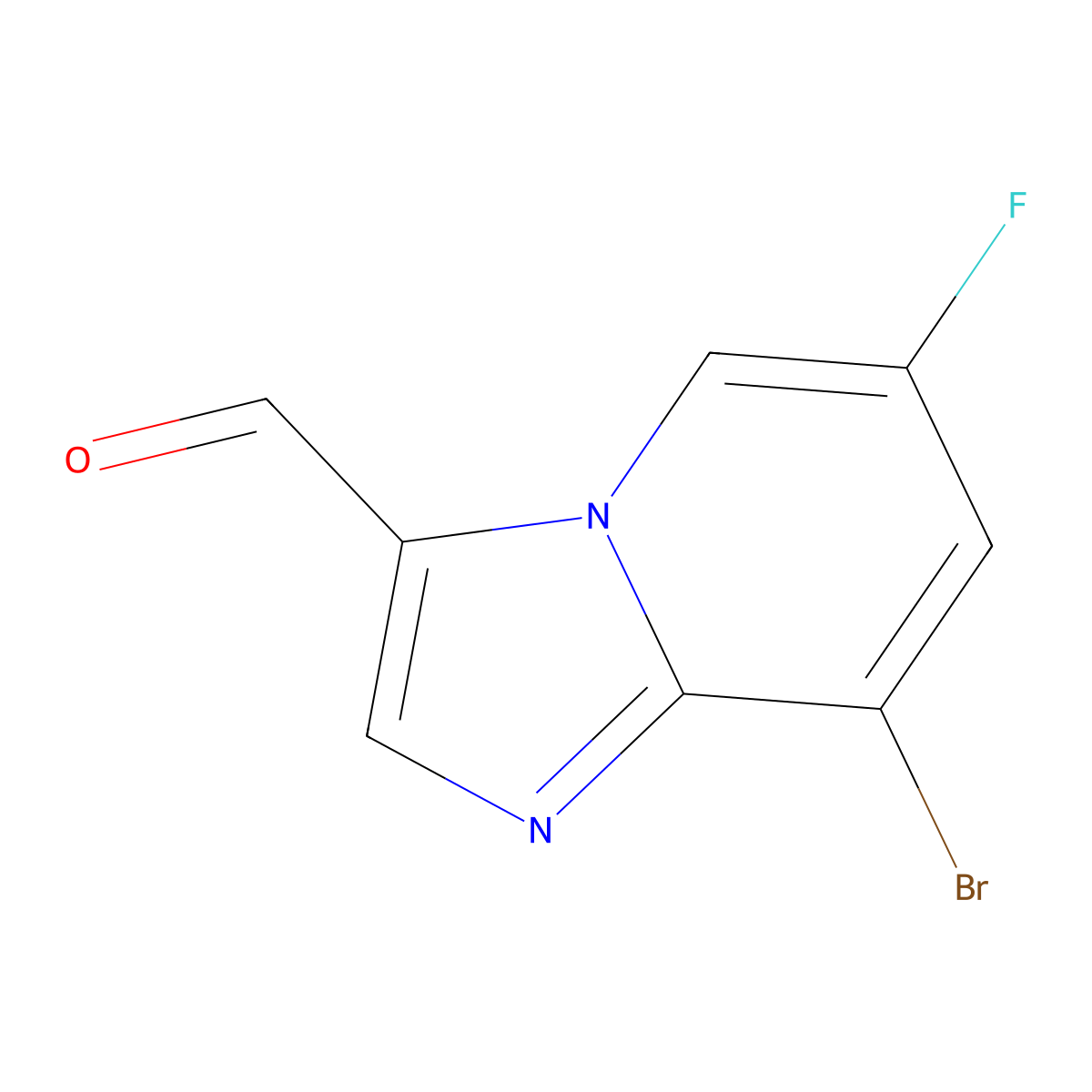 8-Bromo-6-fluoroimidazo[1,2-a]pyridine-3-carbaldehyde molecular structure, CAS 2858682-28-5