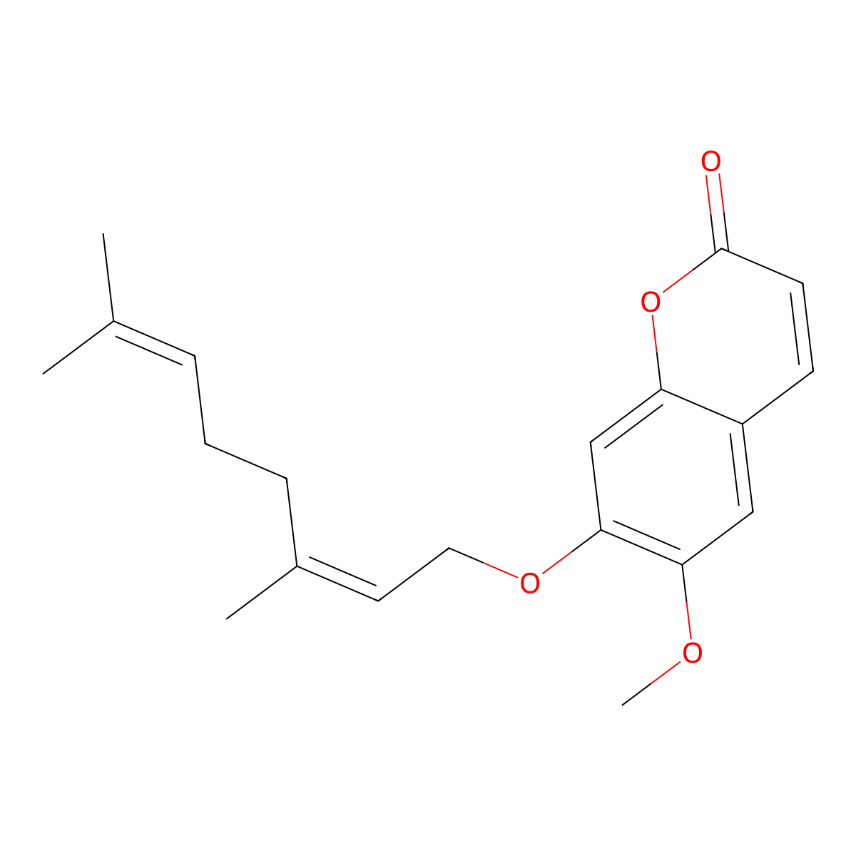 7-((2E)-3,7-Dimethylocta-2,6-Dienoxy)-6-Methoxychromen-2-One molecular structure, CAS 28587-43-1