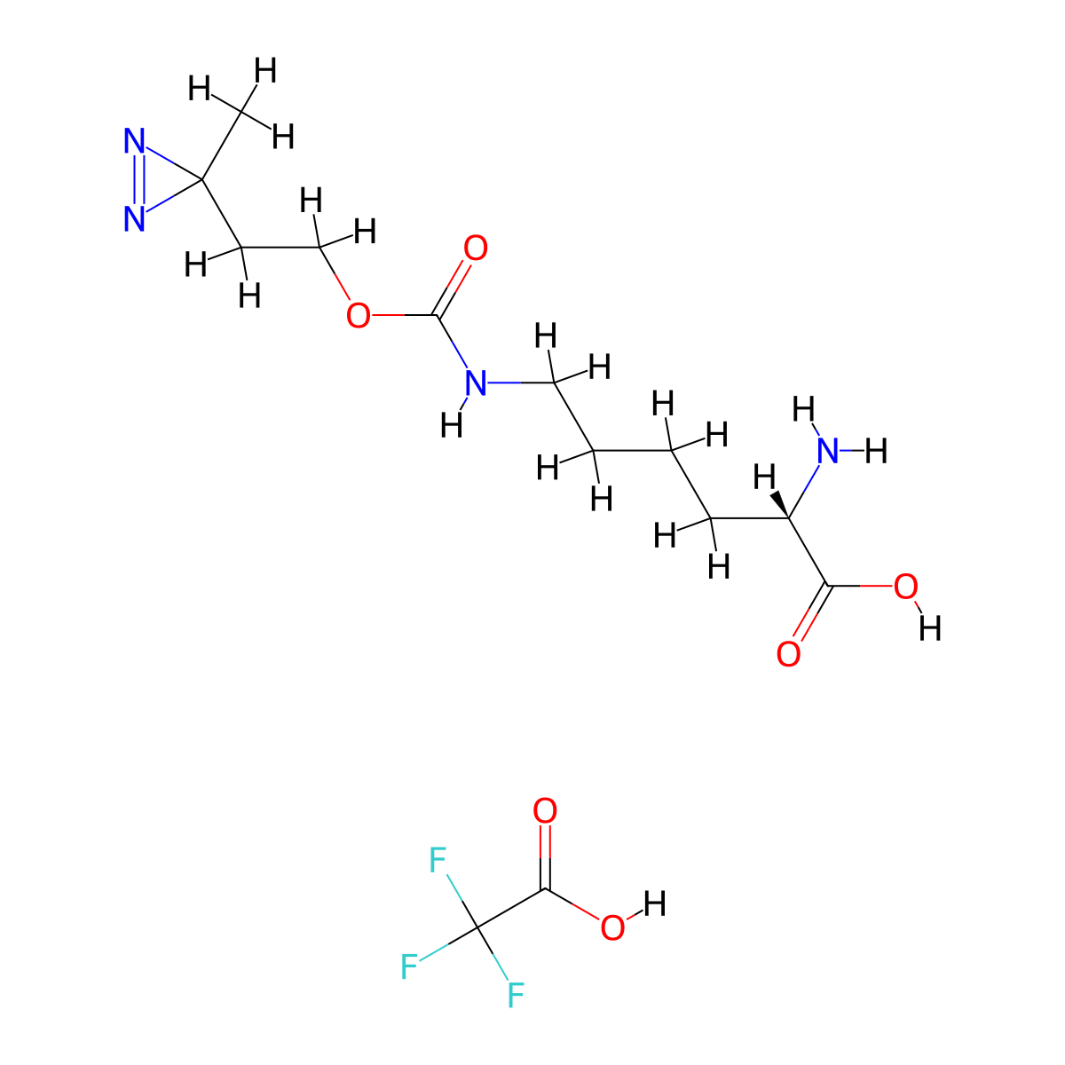 N6-((2-(3-Methyl-3H-diazirin-3-YL)ethoxy)carbonyl)-L-lysine 2,2,2-trifluoroacetate molecular structure, CAS 2858702-85-7