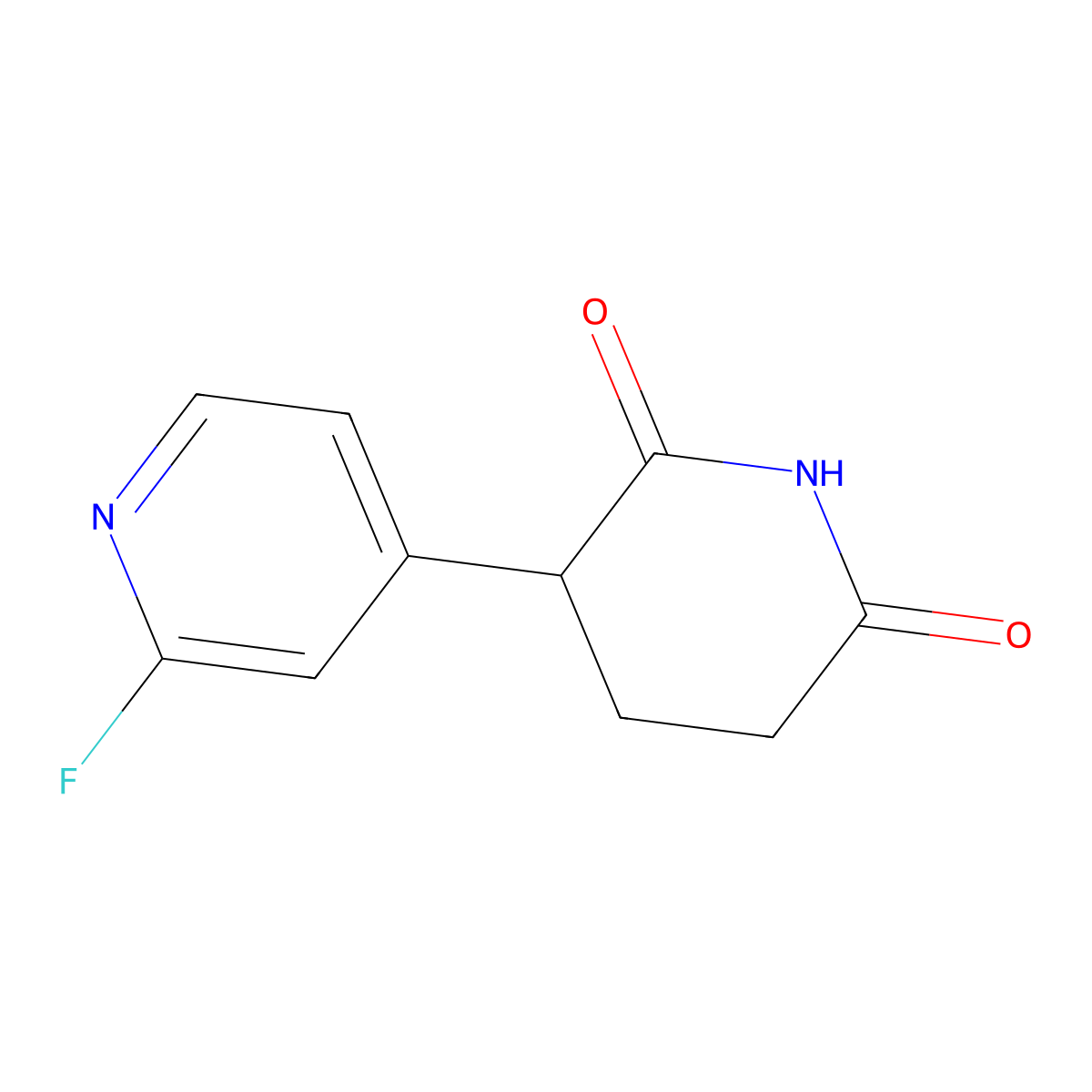 3-(2-Fluoropyridin-4-yl)piperidine-2,6-dione molecular structure, CAS 2858742-04-6