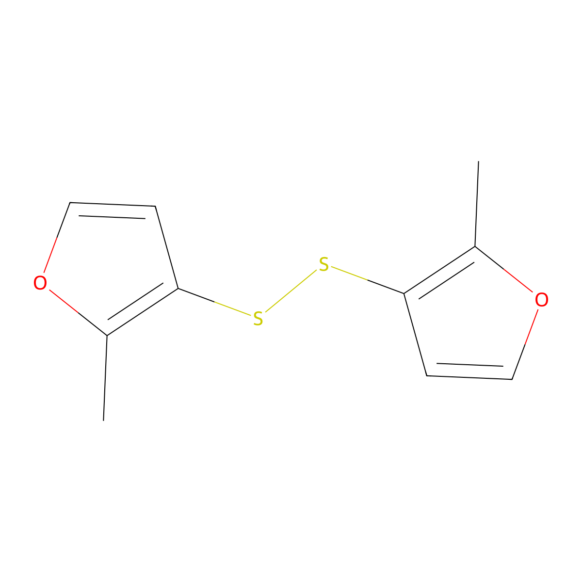 Bis(2-methyl-3-furyl)disulfide molecular structure, CAS 28588-75-2