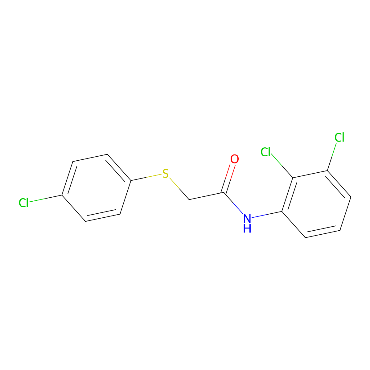 2-[(4-chlorophenyl)sulfanyl]-N-(2,3-dichlorophenyl)acetamide molecular structure, CAS 285980-82-7