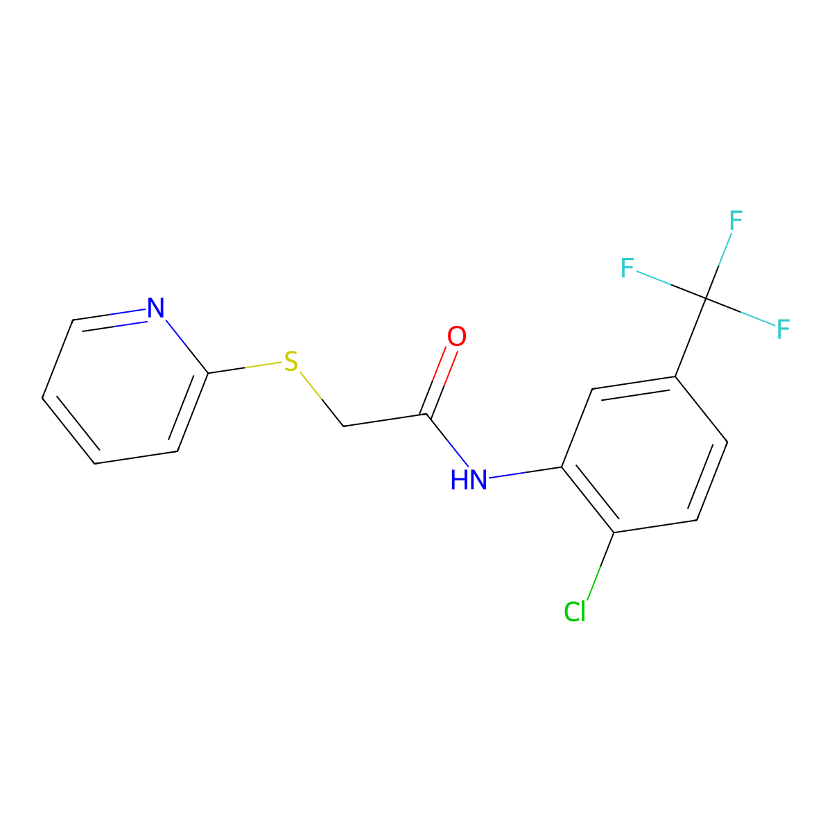 N-[2-chloro-5-(trifluoromethyl)phenyl]-2-(pyridin-2-ylsulfanyl)acetamide molecular structure, CAS 285980-83-8