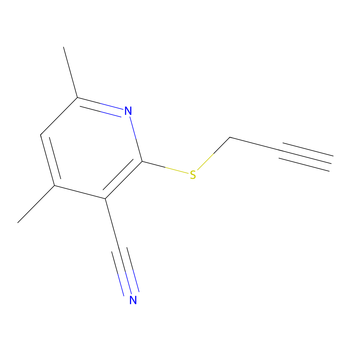 4,6-Dimethyl-2-(prop-2-yn-1-ylsulfanyl)pyridine-3-carbonitrile molecular structure, CAS 285980-92-9