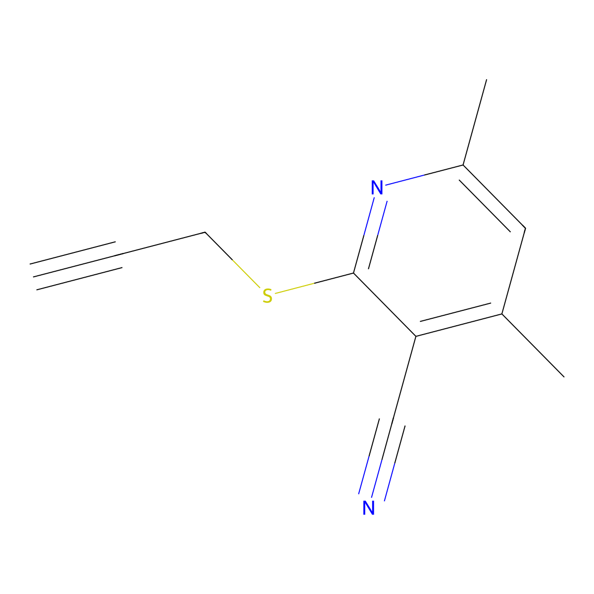 4,6-Dimethyl-2-(prop-2-yn-1-ylsulfanyl)pyridine-3-carbonitrile molecular structure, CAS 285980-92-9