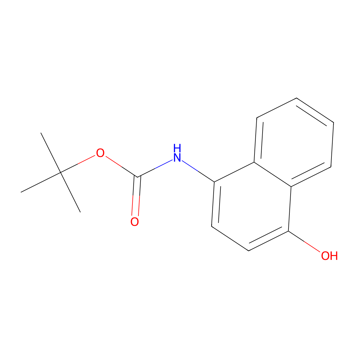 tert-Butyl (4-hydroxynaphthalen-1-yl)carbamate molecular structure, CAS 285984-22-7