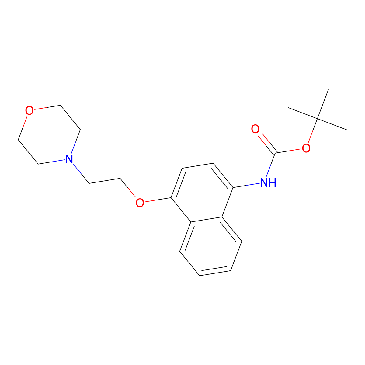 tert-Butyl (4-(2-morpholinoethoxy)naphthalen-1-yl)carbamate molecular structure, CAS 285984-35-2