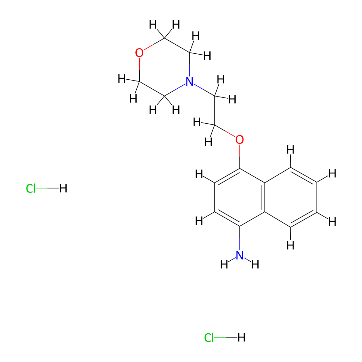 4-(2-Morpholinoethoxy)naphthalen-1-amine dihydrochloride molecular structure, CAS 285984-50-1