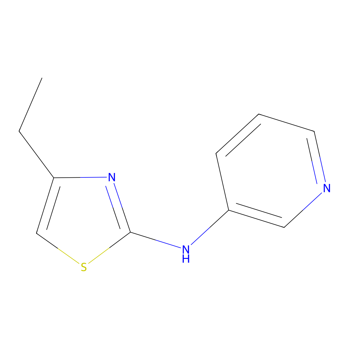 3-Pyridinamine, n-(4-ethyl-2-thiazolyl)- molecular structure, CAS 285985-09-3