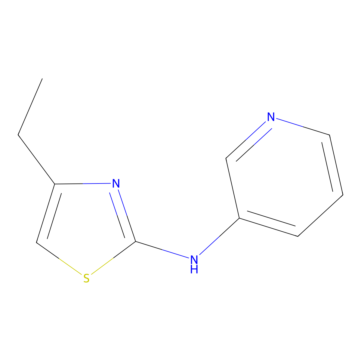 3-Pyridinamine, n-(4-ethyl-2-thiazolyl)- molecular structure, CAS 285985-09-3