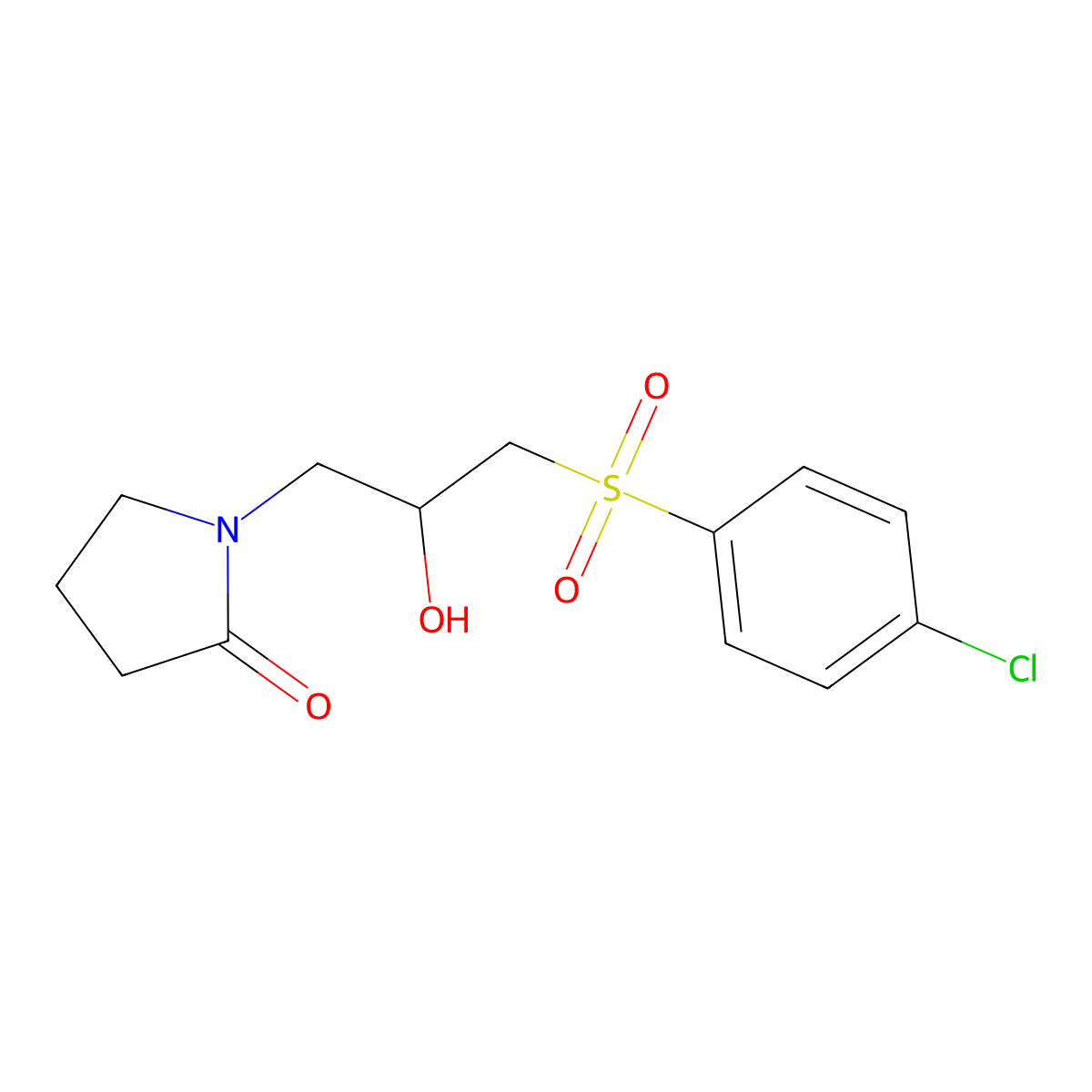 1-{3-[(4-Chlorophenyl)sulfonyl]-2-hydroxypropyl}-2-pyrrolidinone molecular structure, CAS 285986-52-9