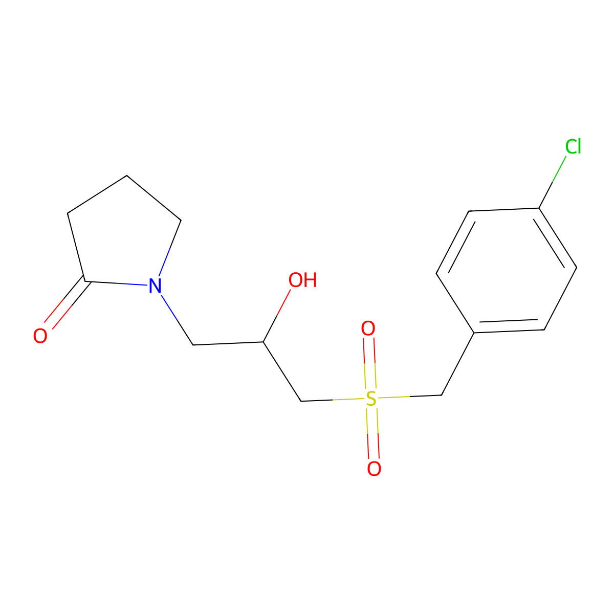 1-{3-[(4-Chlorobenzyl)sulfonyl]-2-hydroxypropyl}-2-pyrrolidinone molecular structure, CAS 285986-57-4