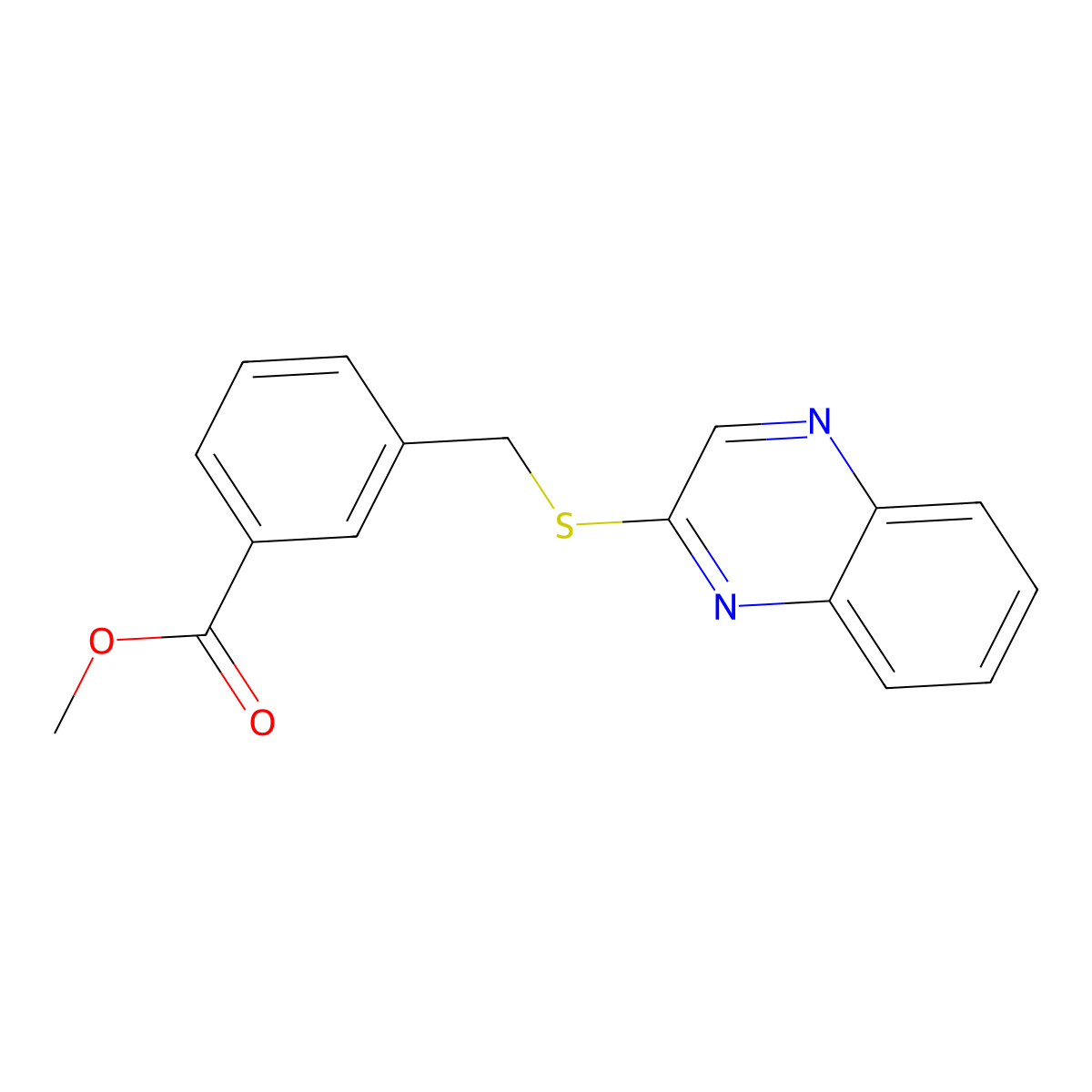 Methyl 3-[(quinoxalin-2-ylsulfanyl)methyl]benzoate molecular structure, CAS 285986-74-5