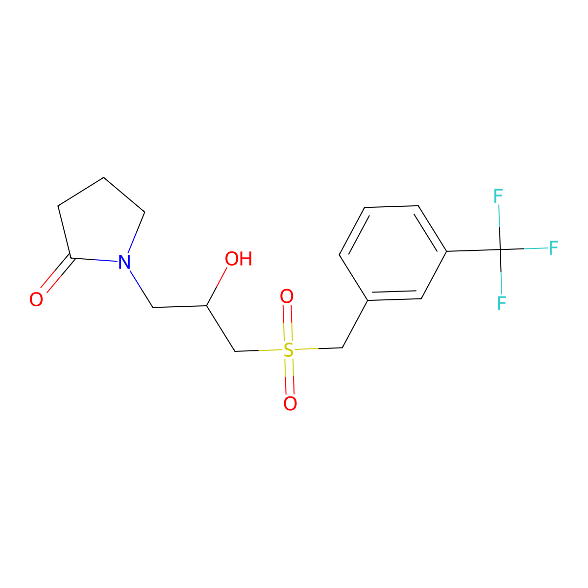 1-(2-Hydroxy-3-{[3-(trifluoromethyl)benzyl]sulfonyl}propyl)-2-pyrrolidinone molecular structure, CAS 285986-94-9