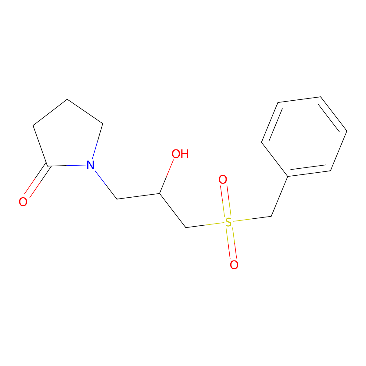 1-[3-(Benzylsulfonyl)-2-hydroxypropyl]-2-pyrrolidinone molecular structure, CAS 285986-97-2