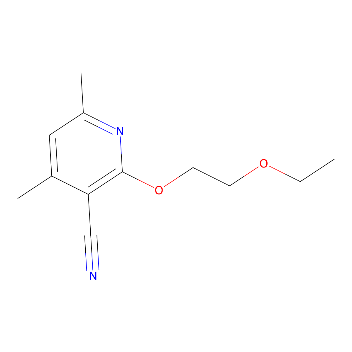 2-(2-Ethoxyethoxy)-4,6-dimethylpyridine-3-carbonitrile molecular structure, CAS 285987-13-5
