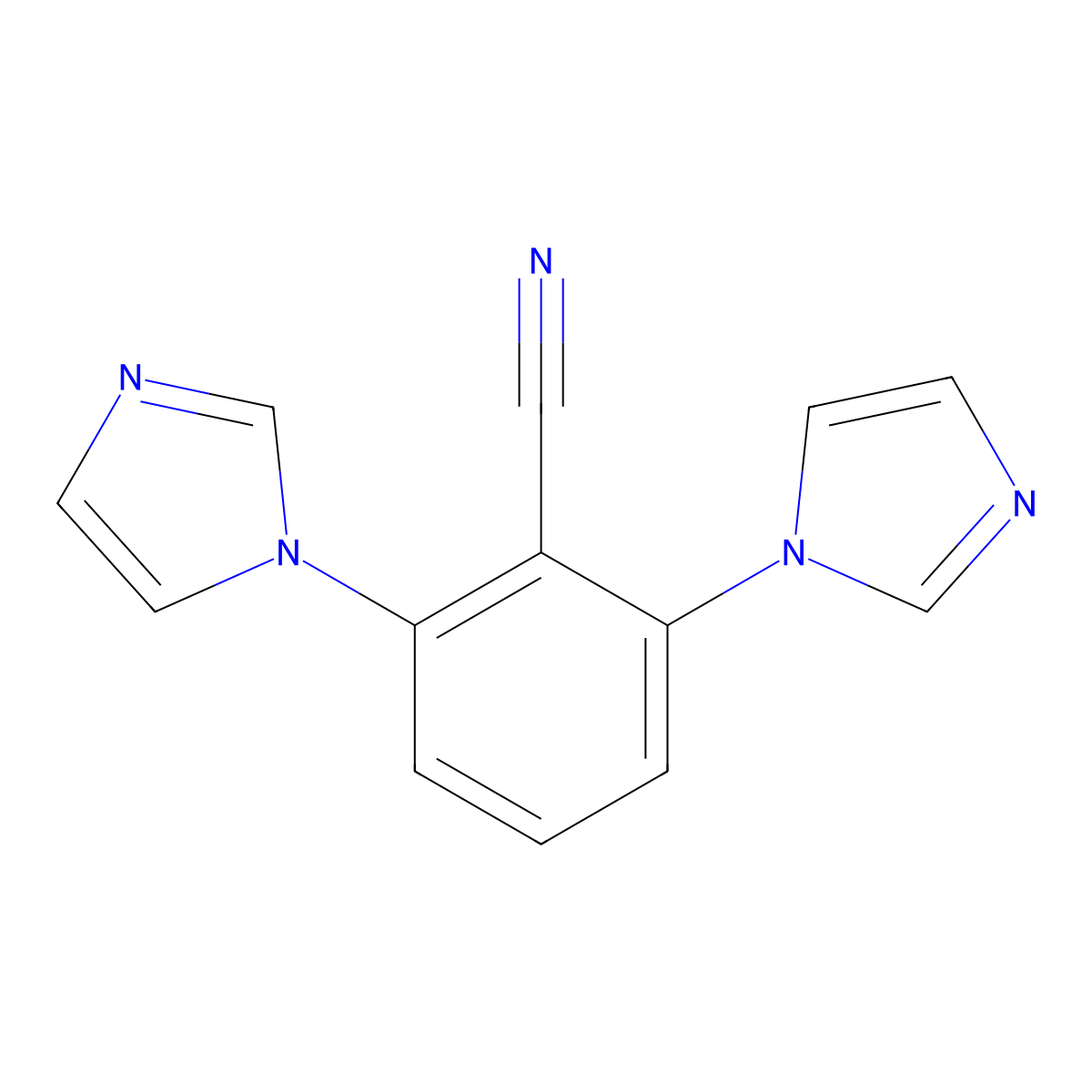 2,6-di(1H-imidazol-1-yl)benzenecarbonitrile molecular structure, CAS 285987-29-3
