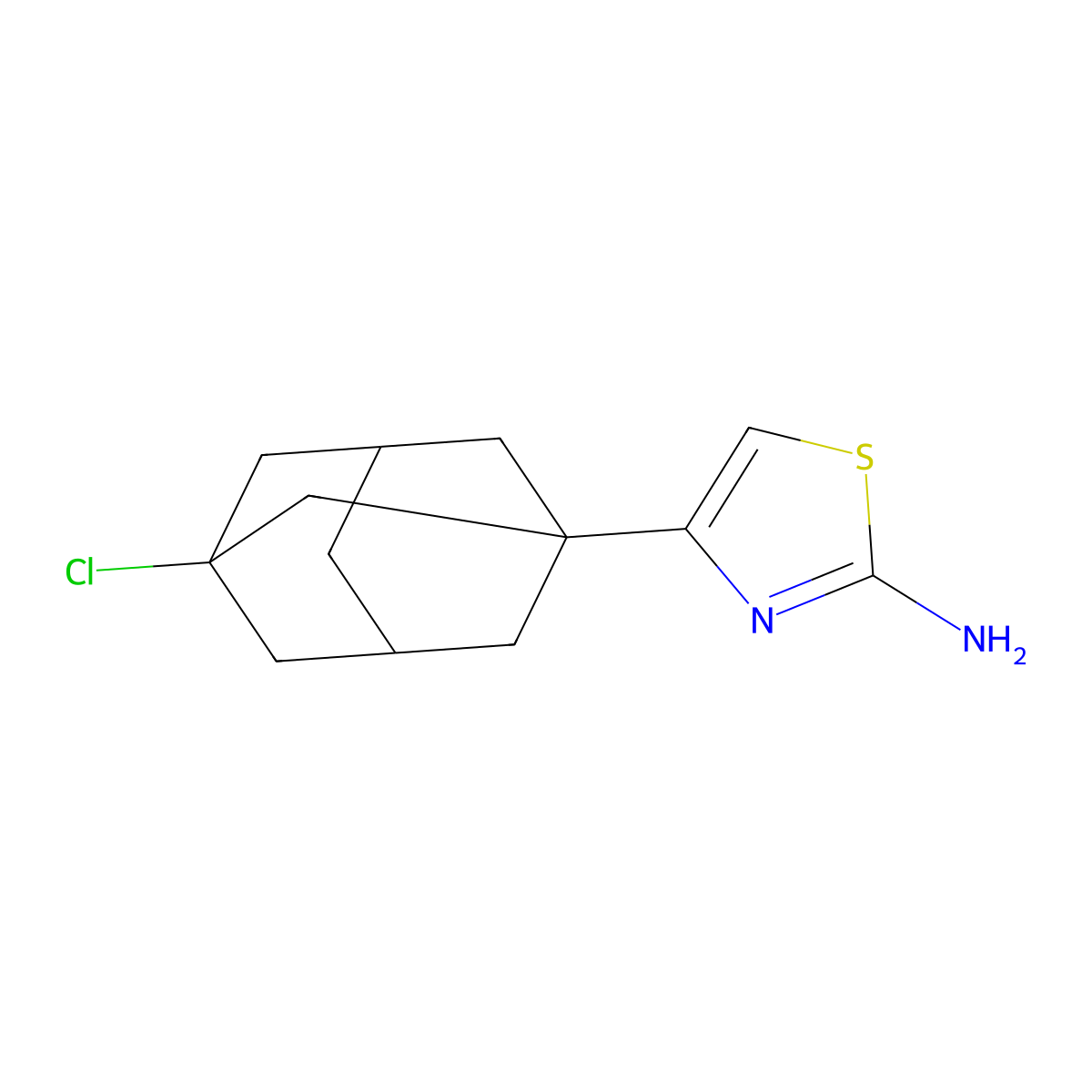 4-(3-Chloro-1-adamantyl)-1,3-thiazol-2-amine molecular structure, CAS 28599-75-9