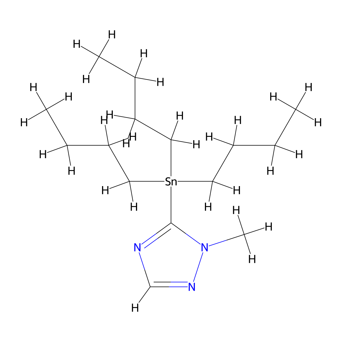1-methyl-5-(tributylstannyl)-1H-1,2,4-triazole molecular structure, CAS 285995-12-2