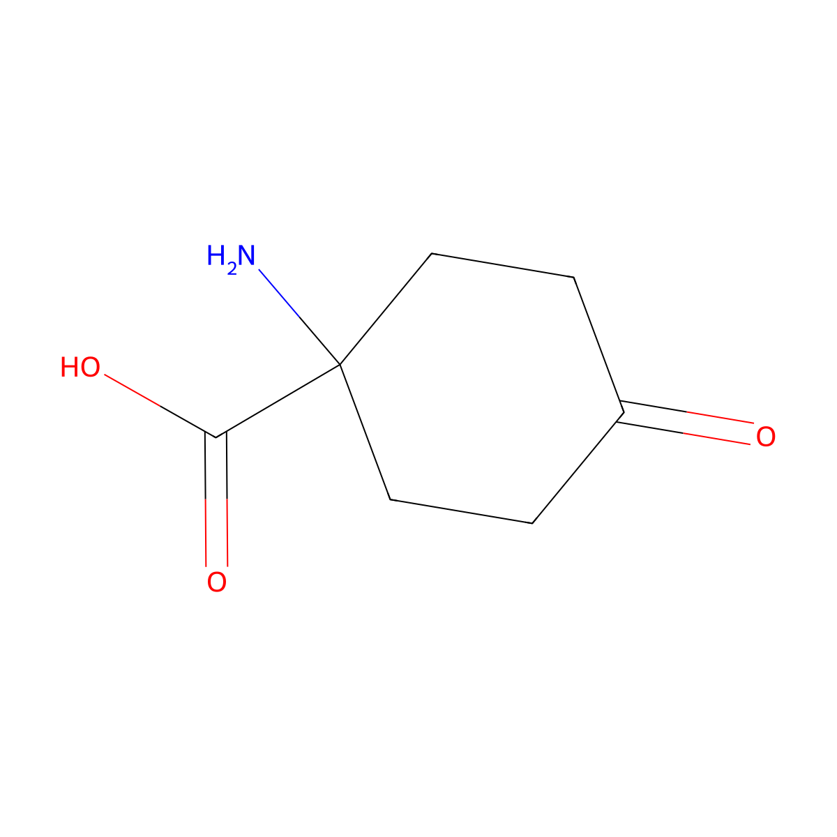 1-Amino-4-oxocyclohexane-1-carboxylic acid molecular structure, CAS 285996-77-2
