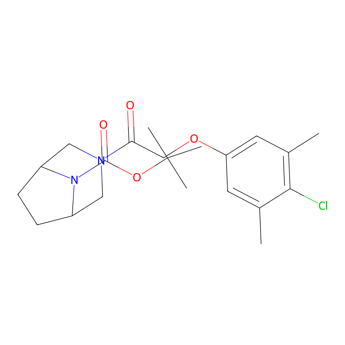 1,1-Dimethylethyl 3-[2-(4-chloro-3,5-dimethylphenoxy)acetyl]-3,8-diazabicyclo[3.2.1]octane-8-carboxylate molecular structure, CAS 2859968-88-8