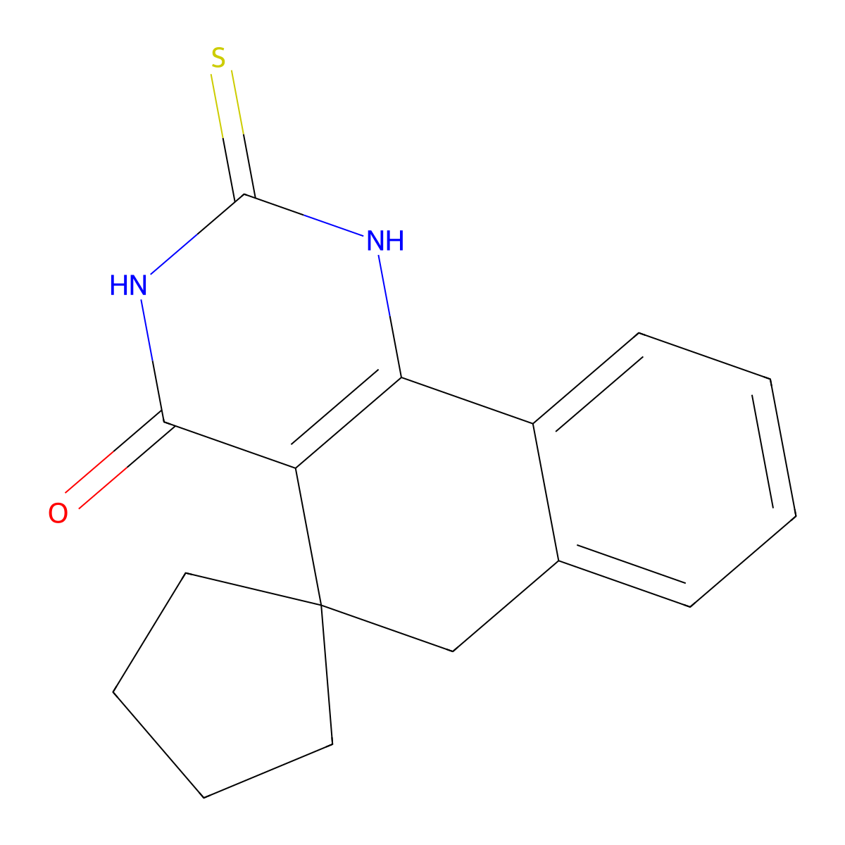 2-Sulfanylidenespiro[1,6-dihydrobenzo[h]quinazoline-5,1'-cyclopentane]-4-one molecular structure, CAS 286000-28-0