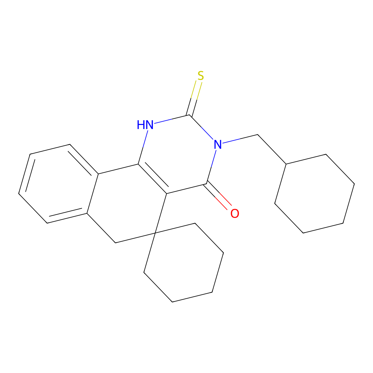 3-(Cyclohexylmethyl)-2-sulfanylidenespiro[1,6-dihydrobenzo[h]quinazoline-5,1'-cyclohexane]-4-one molecular structure, CAS 286000-59-7