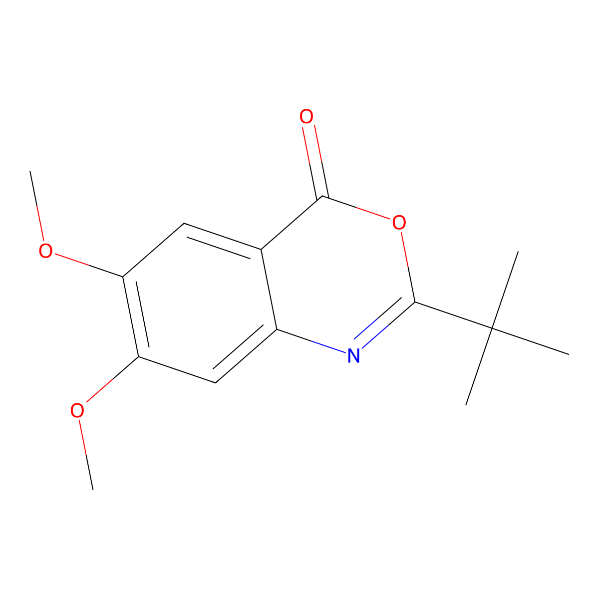 2-Tert-butyl-6,7-dimethoxy-3,1-benzoxazin-4-one molecular structure, CAS 286008-72-8