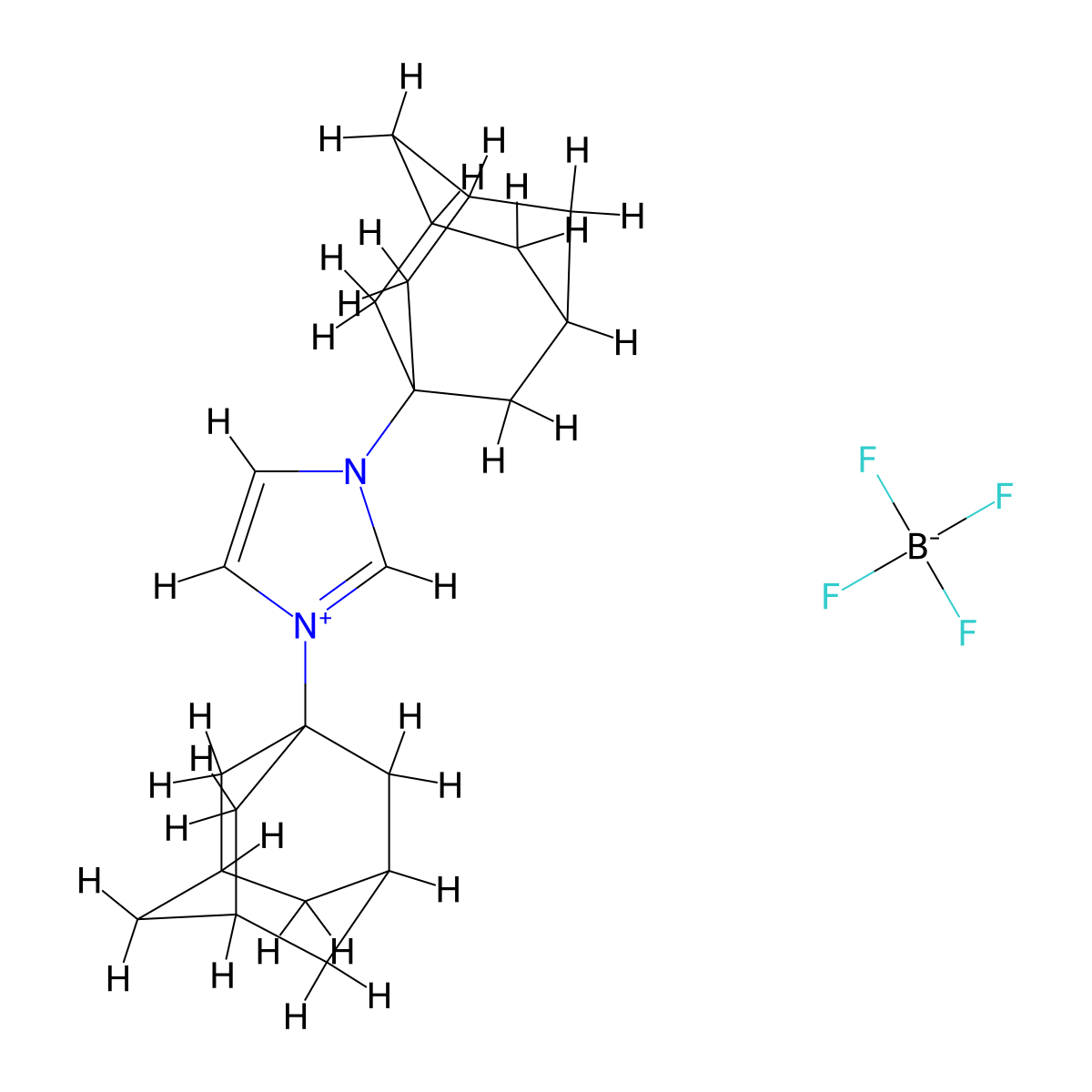 1,3-Bis(1-adamantyl)imidazolium tetrafluoroborate molecular structure, CAS 286014-42-4