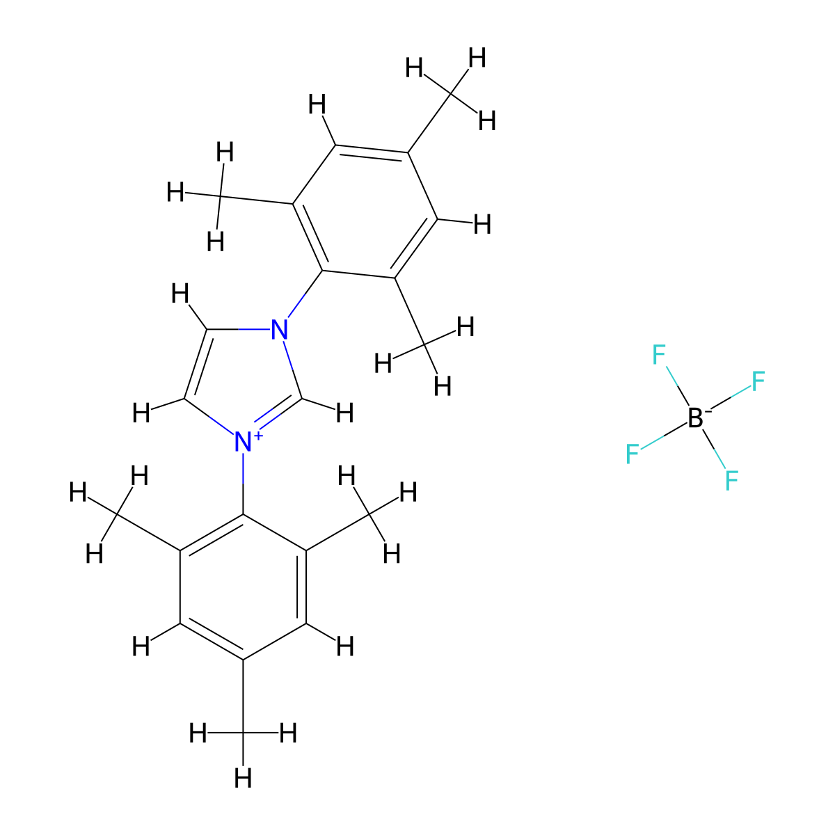 1,3-Dimesityl-1H-imidazol-3-ium tetrafluoroborate molecular structure, CAS 286014-53-7