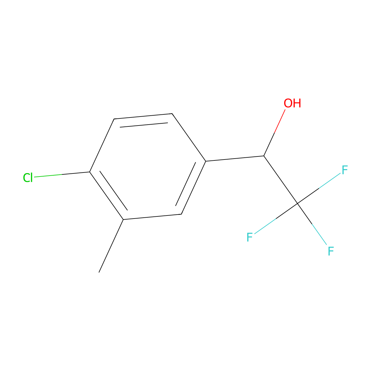 1-(4-Chloro-3-methylphenyl)-2,2,2-trifluoroethanol molecular structure, CAS 286017-73-0