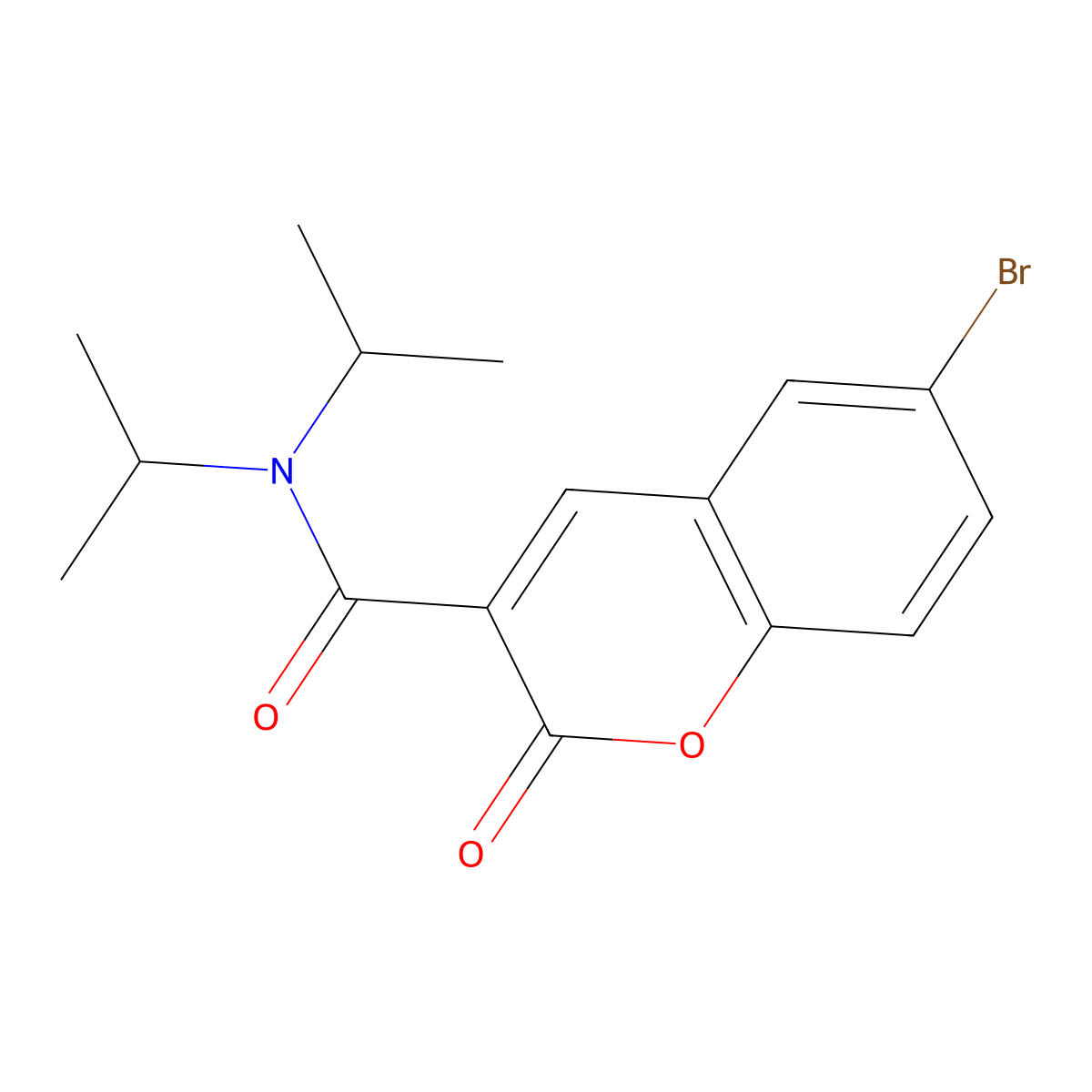 6-bromo-2-oxo-N,N-bis(propan-2-yl)-2H-chromene-3-carboxamide molecular structure, CAS 2860502-53-8