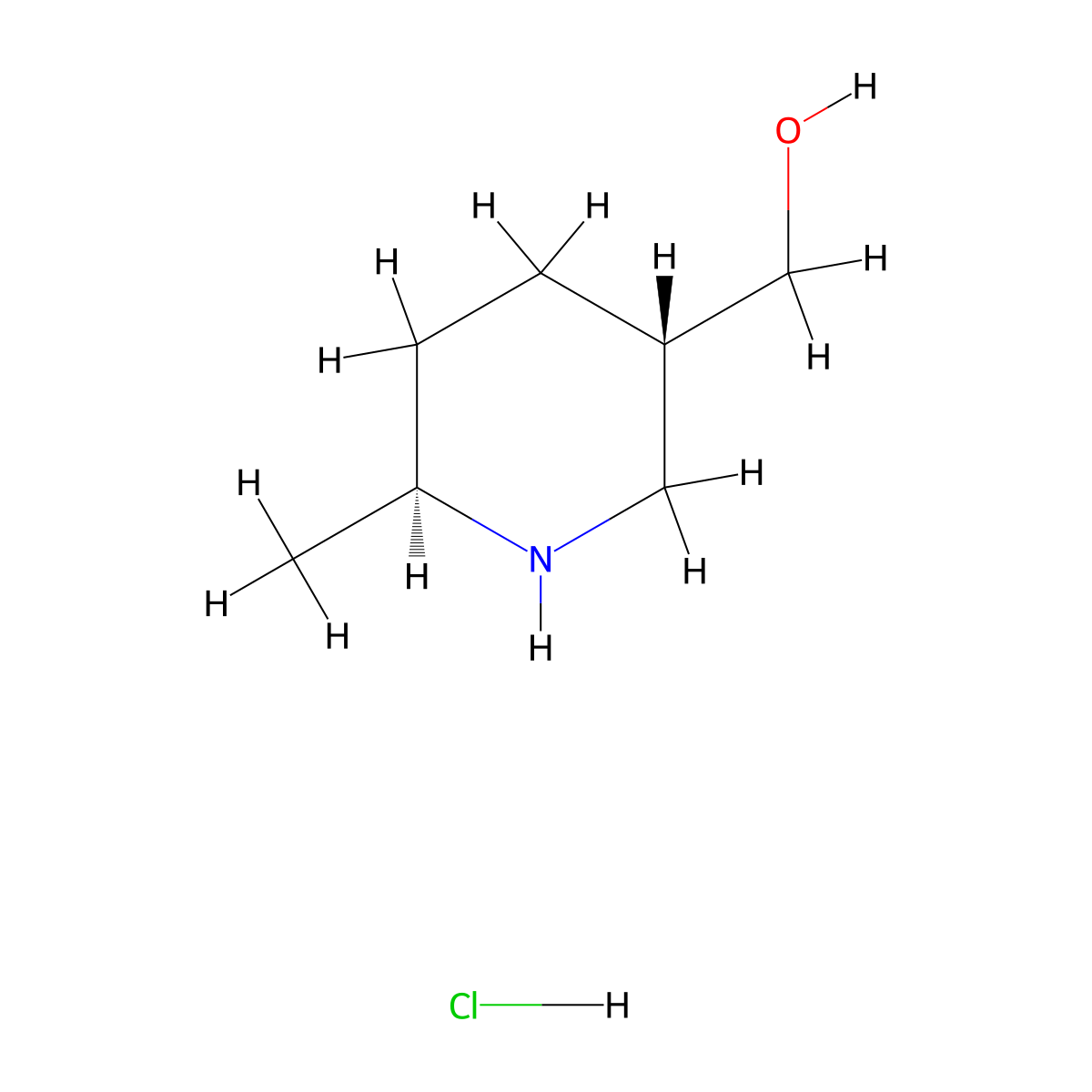 [(3S,6S)-6-Methyl-3-piperidyl]methanol Hydrochloride molecular structure, CAS 2860566-76-1