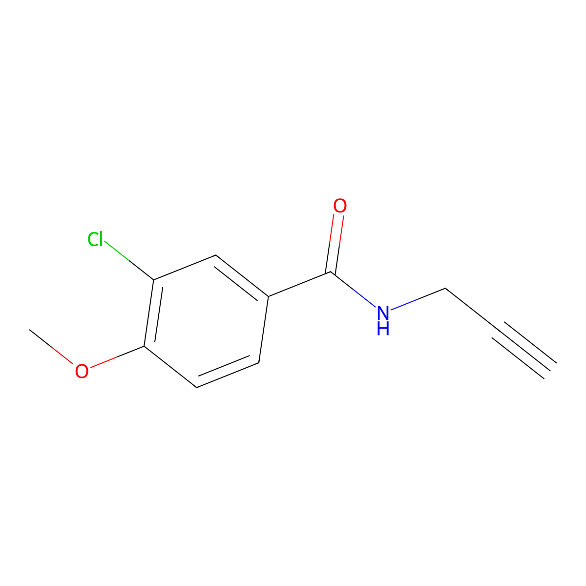 3-chloro-4-methoxy-N-(prop-2-yn-1-yl)benzamide molecular structure, CAS 2860567-89-9