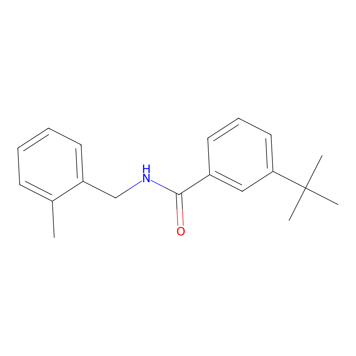 3-(1,1-Dimethylethyl)-N-[(2-methylphenyl)methyl]benzamide molecular structure, CAS 2860786-28-1