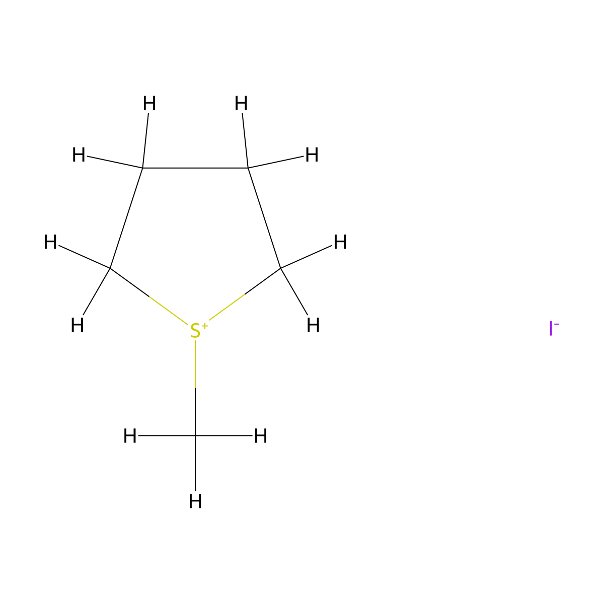 1-Methylthiolanium iodide molecular structure, CAS 28608-92-6