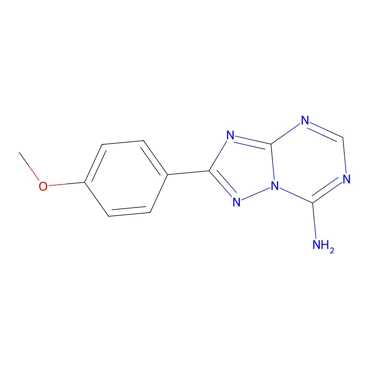 2-(4-Methoxyphenyl)[1,2,4]triazolo[1,5-a][1,3,5]triazin-7-amine molecular structure, CAS 28610-04-0