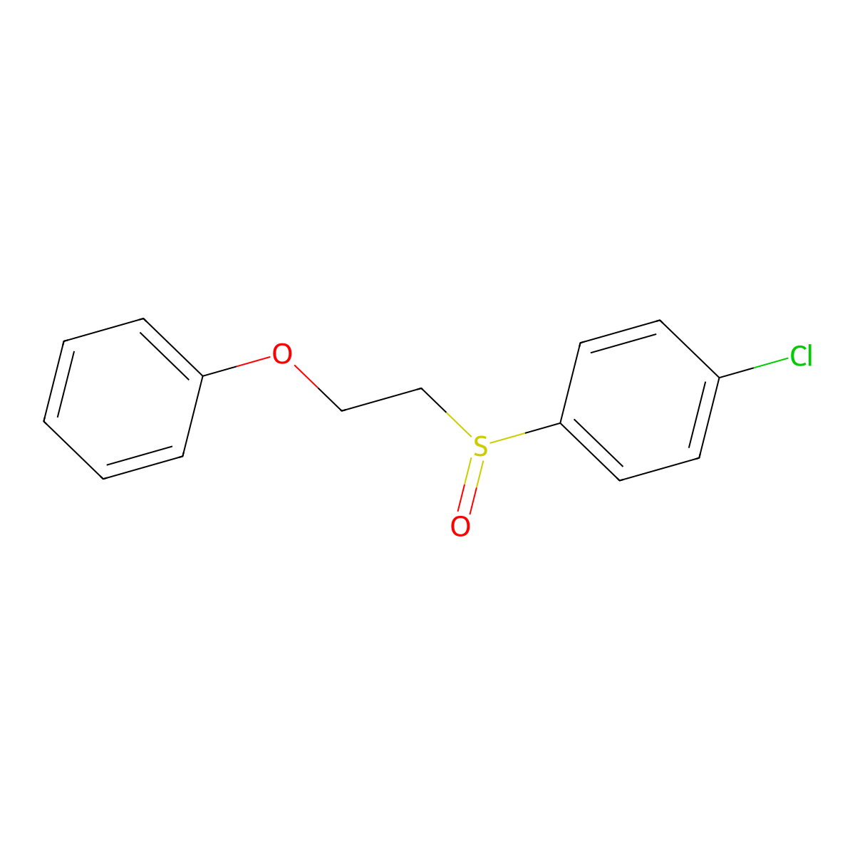 1-Chloro-4-(2-phenoxyethylsulfinyl)benzene molecular structure, CAS 28611-91-8