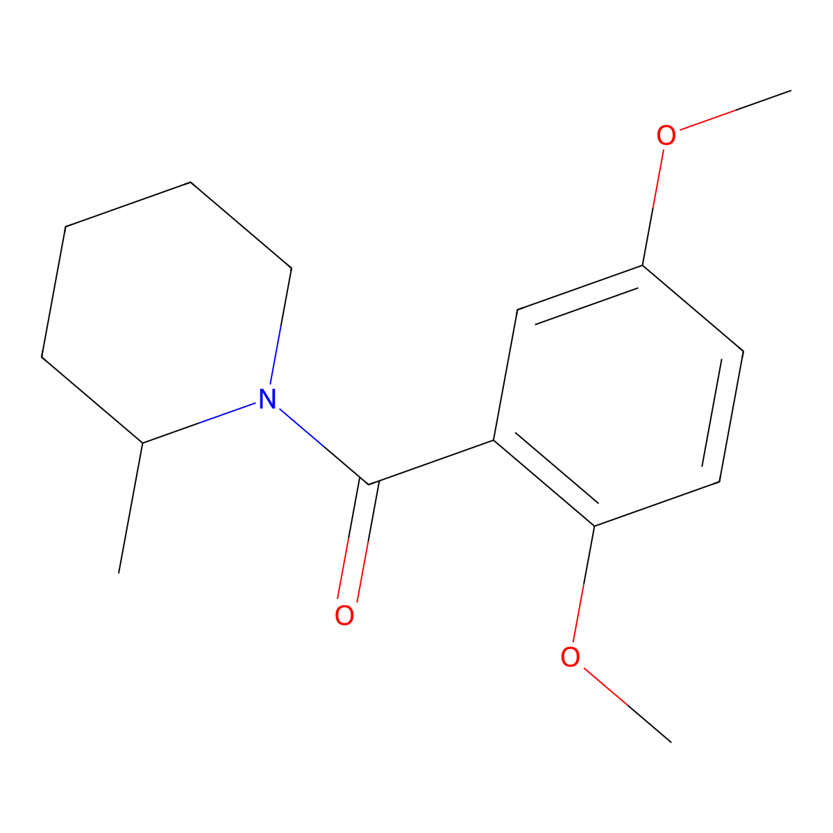 (2,5-Dimethoxyphenyl)(2-methyl-1-piperidinyl)methanone molecular structure, CAS 2861442-70-6