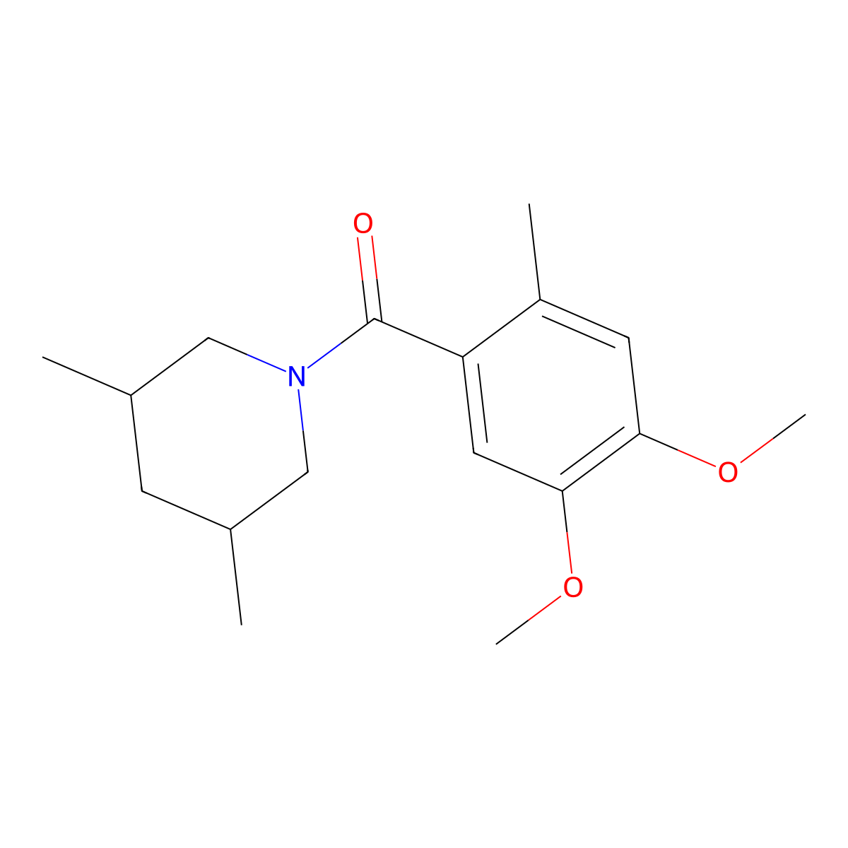 (4,5-Dimethoxy-2-methylphenyl)(3,5-dimethyl-1-piperidinyl)methanone molecular structure, CAS 2861669-04-5