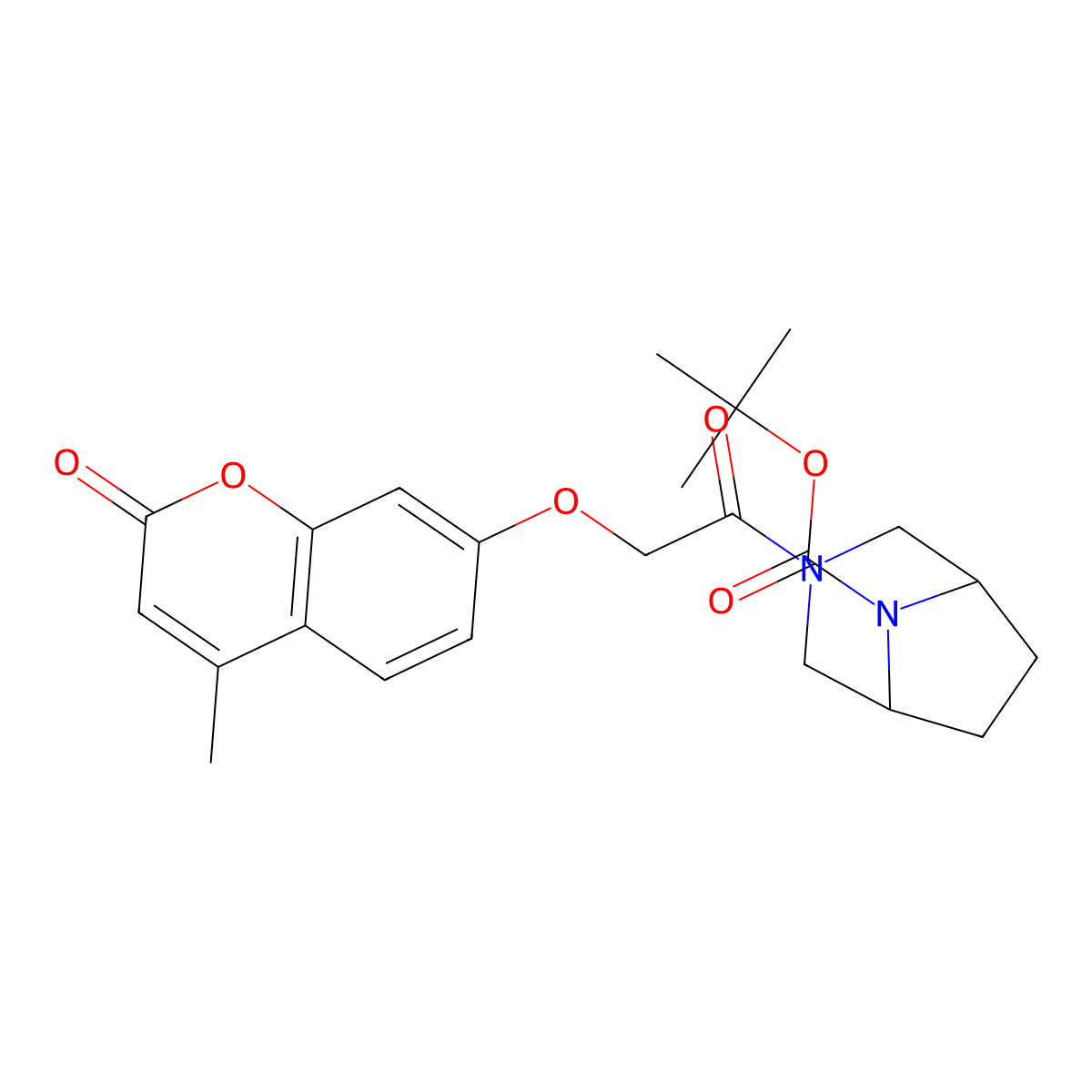 1,1-Dimethylethyl 3-[2-[(4-methyl-2-oxo-2H-1-benzopyran-7-YL)oxy]acetyl]-3,8-diazabicyclo[3.2.1]octane-8-carboxylate molecular structure, CAS 2861679-13-0