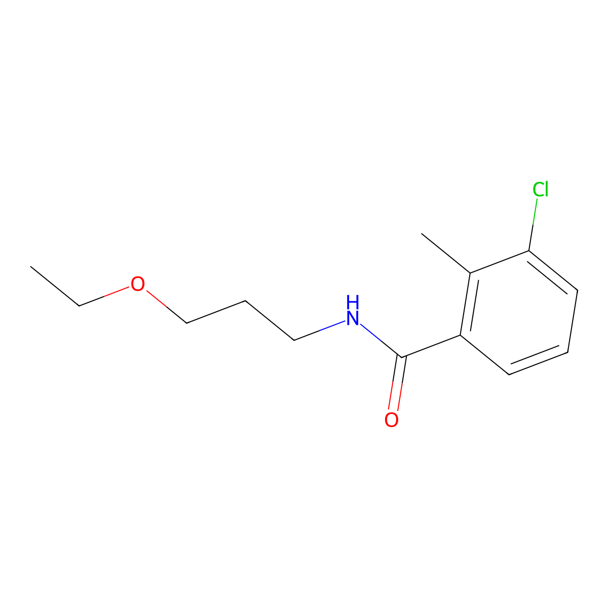 3-Chloro-N-(3-ethoxypropyl)-2-methylbenzamide molecular structure, CAS 2861846-26-4