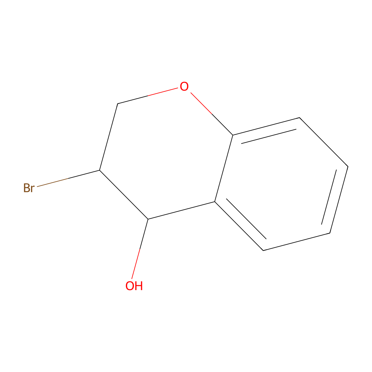 rac-(3R,4R)-3-bromo-3,4-dihydro-2H-1-benzopyran-4-ol molecular structure, CAS 28619-76-3